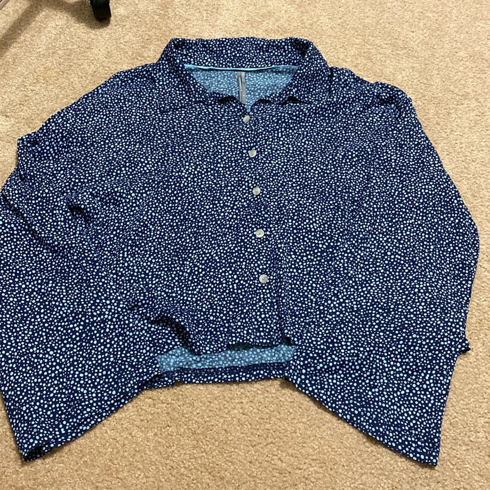 Anthropologie Speckled Polka Dot Pajama Button Up Shirt, SIZE SMALL, Never worn